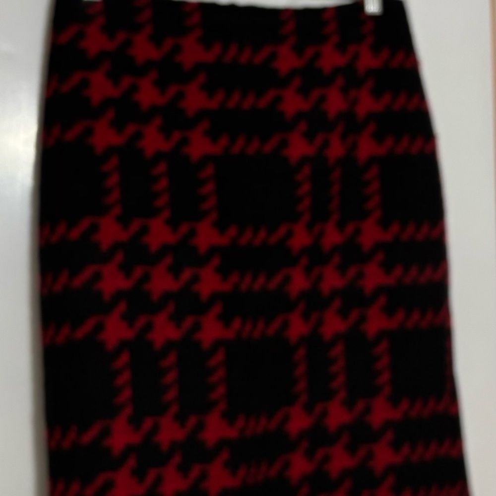 Talbots Red and Black Pencil Skirt